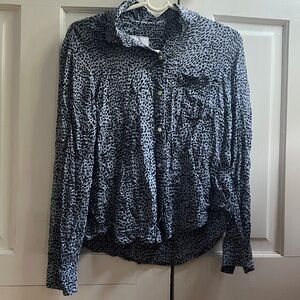 Rails Long-Sleeve Leopard Print Shirt
